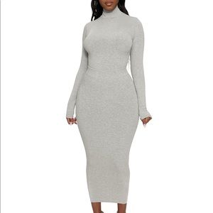 NWT Naked Wardrobe Snatched Grey Maxi Skirt